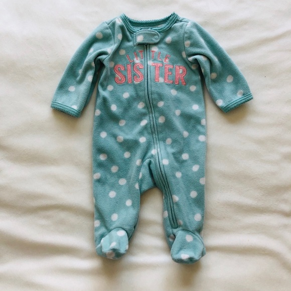 Little sister baby girl fleece sleeper - Picture 1 of 2